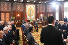 Image du Maroc Professionnelle de  Sa Majesté Le Roi Mohammed VI préside une séance de présentation de la feuille de route relative au développement de la formation professionnelle et à la création des 'Cités des Métiers et des Compétences' dans chaque région au Palais Royal de Rabat, Jeudi 4 avril 2019. (Photo/ SPPR) via Jalilbounhar.com 